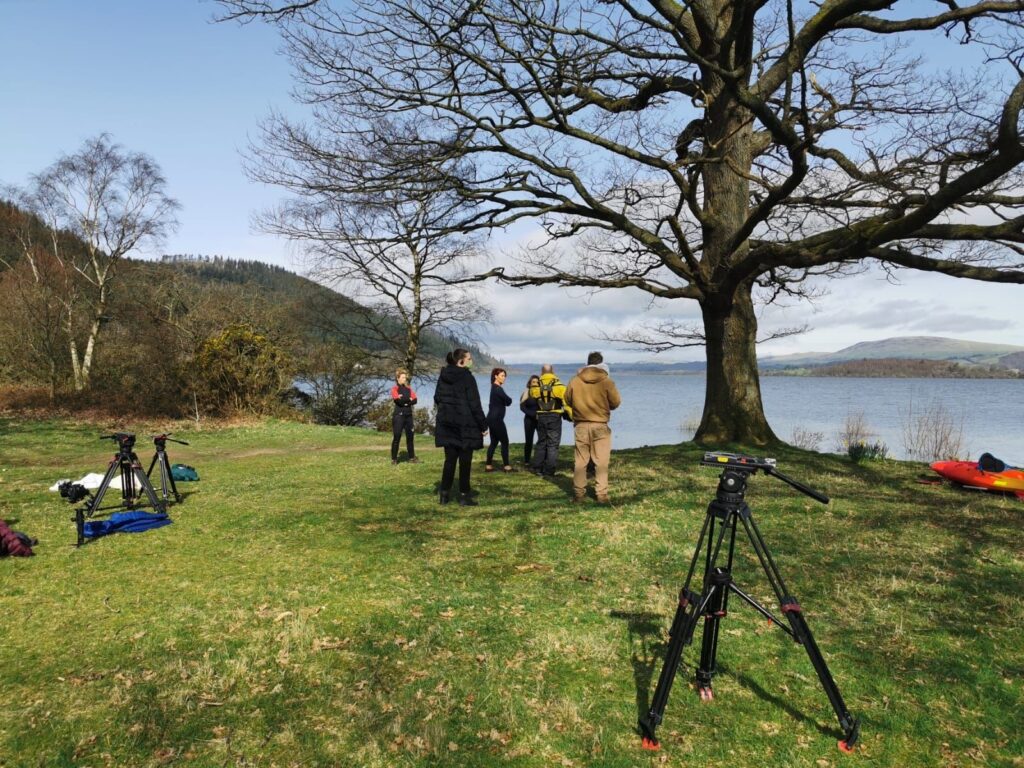By Bassenthwaite Lake filming The Real Housewives of Cheshire