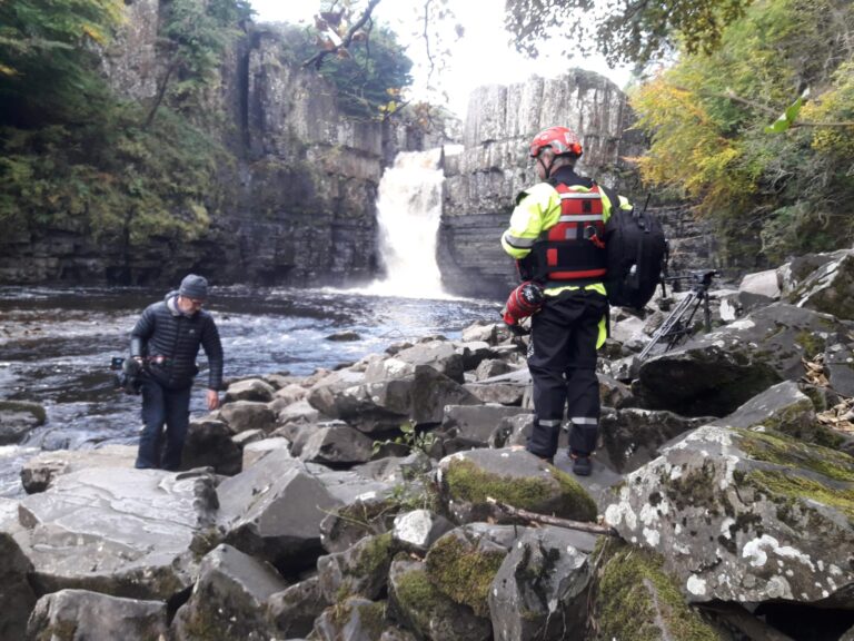 Filming at High Force on the River Tees with True North